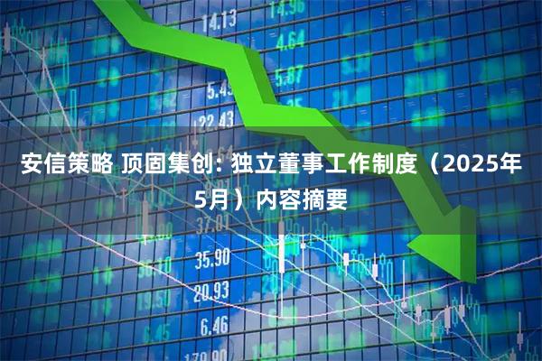 安信策略 顶固集创: 独立董事工作制度（2025年5月）内容摘要