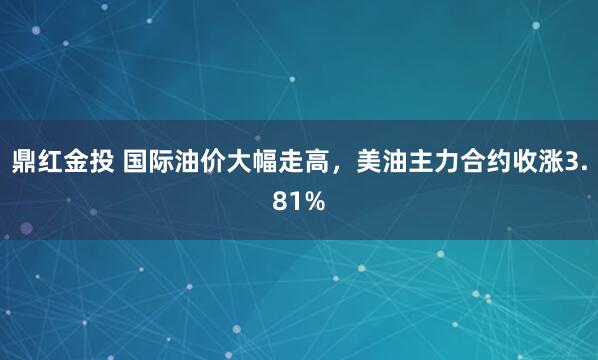 鼎红金投 国际油价大幅走高，美油主力合约收涨3.81%